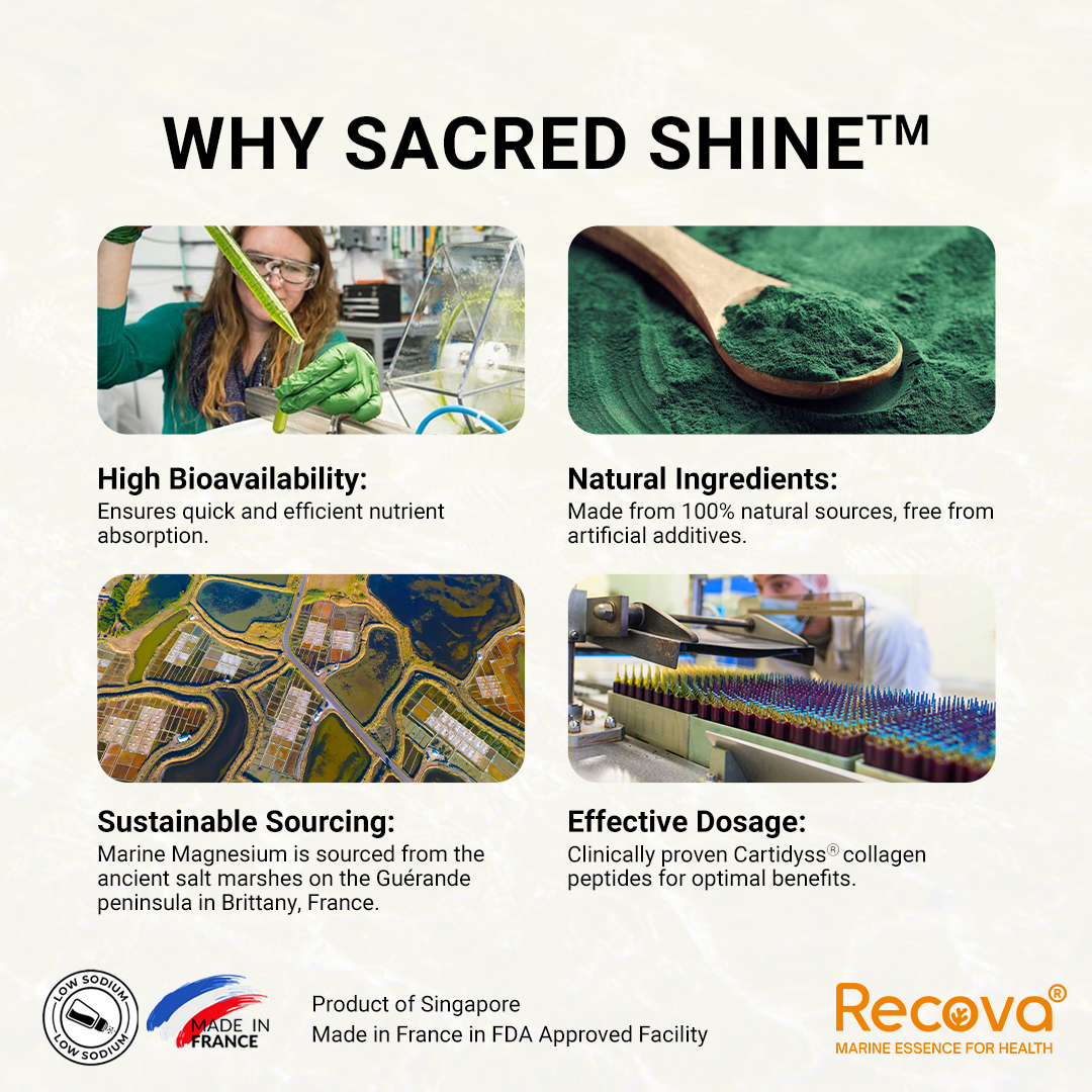 Sacred Shine™ - Marine Magnesium + Collagen Peptides (Joint & Skin Support, heart function)